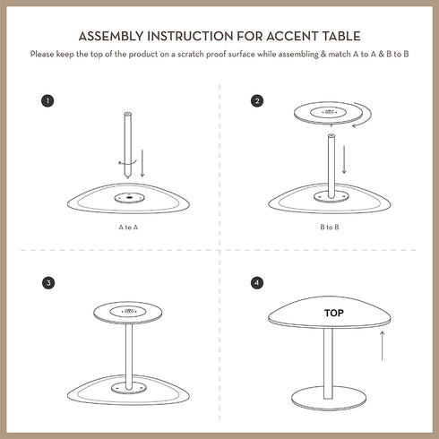 Triangle Wooden Table with Brass Inlay